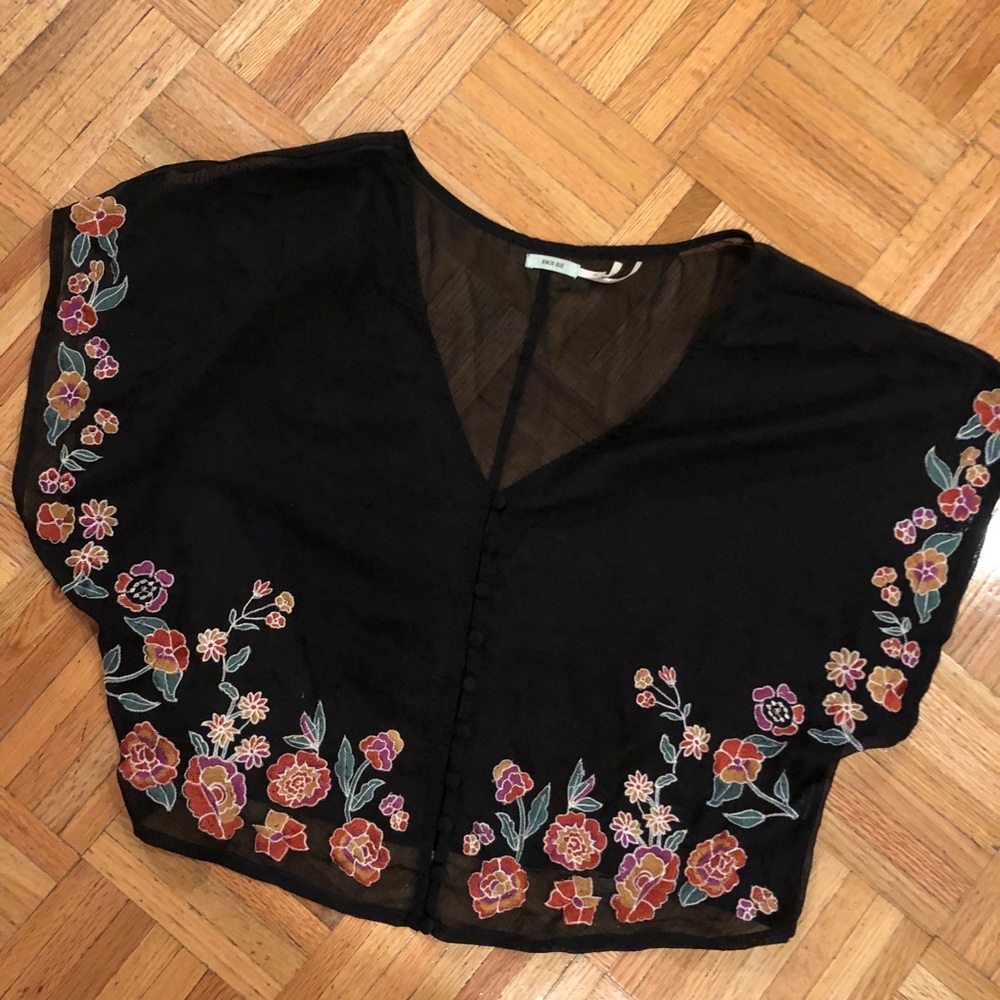 COPY - Sheer black floral blouse